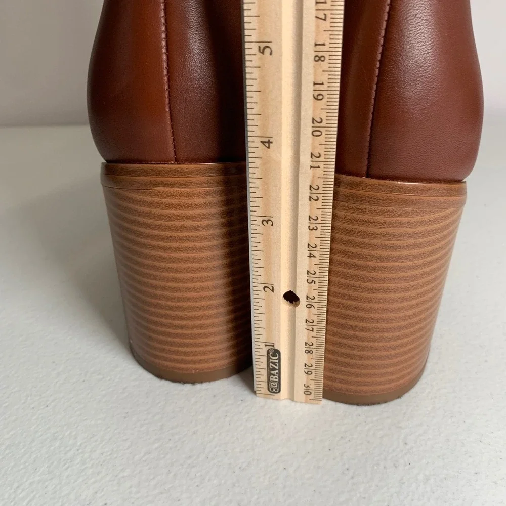 Marc Fisher Lysia Brown Leather Ankle Boots Size 11 - Picture 6 of 10